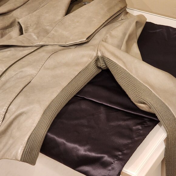 Excellent US Large VINCE Leather Biker Jacket Light-weight - Picture 8 of 9